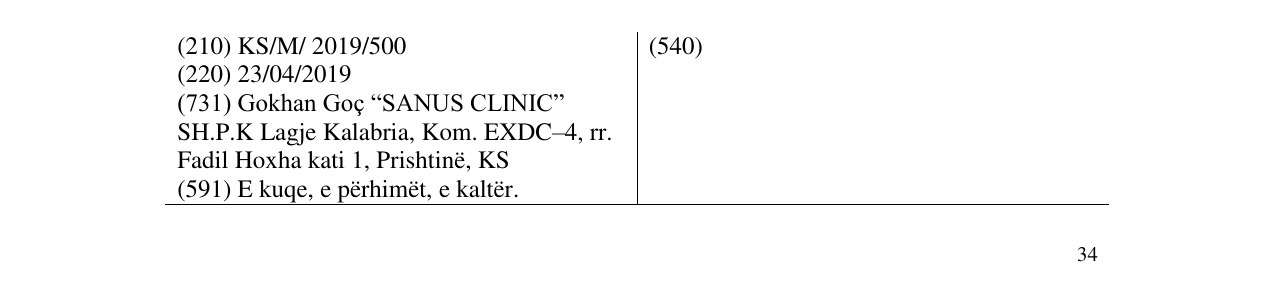 Zëri i markës sanus CLINIC në buletin
