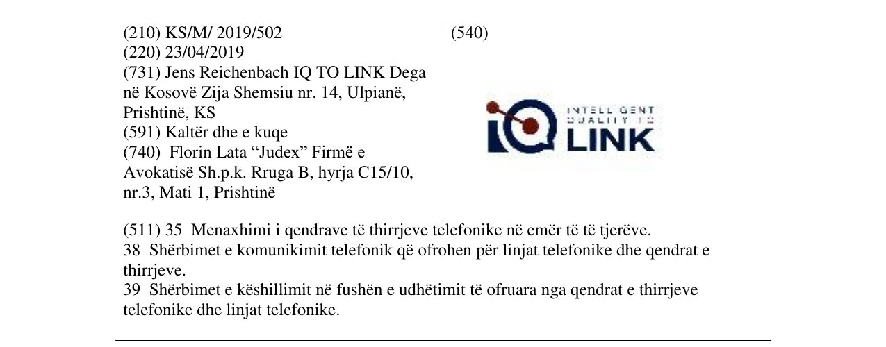 Zëri i markës IQ LINK në buletin