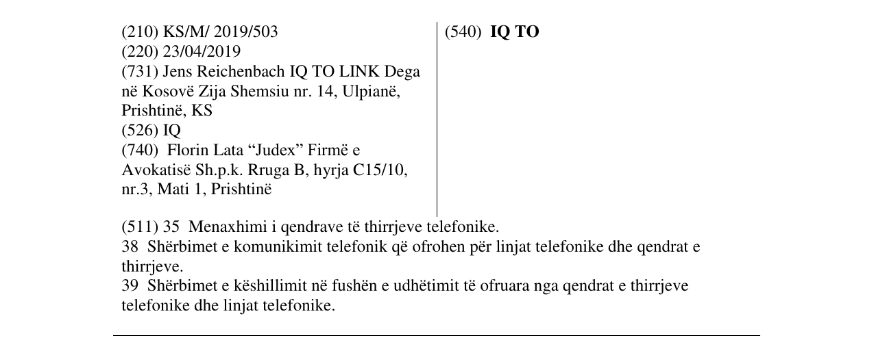 Zëri i markës IQ TO në buletin