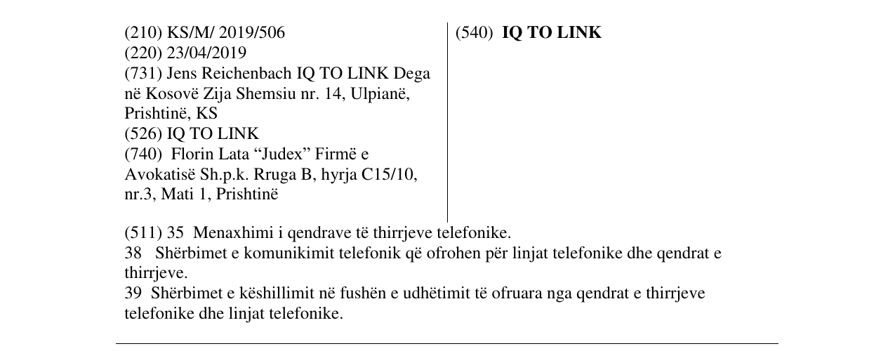 Zëri i markës IQ TO LINK në buletin