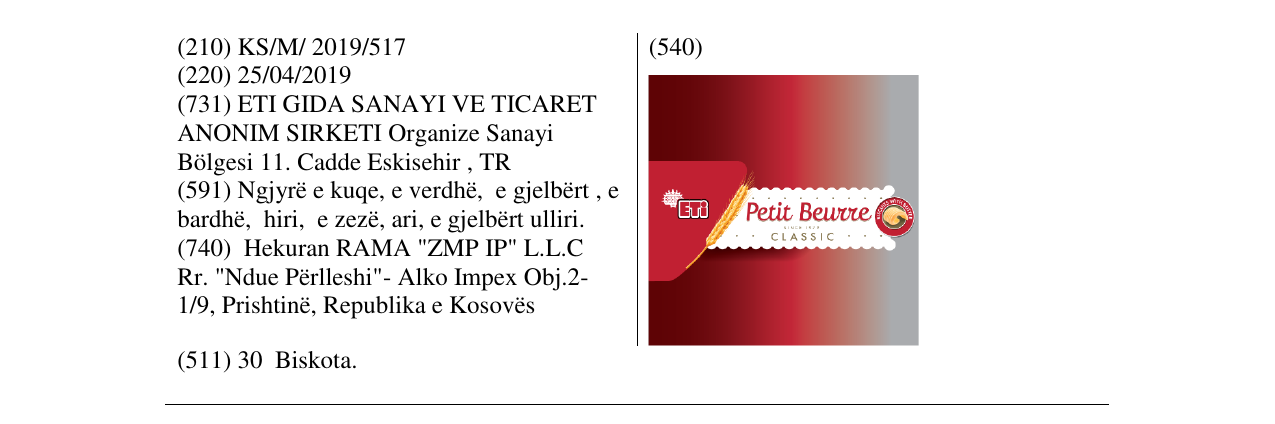 Zëri i markës Markë figurative në buletin