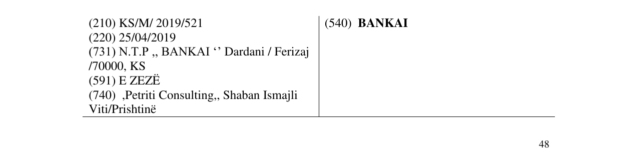 Zëri i markës BANKAI në buletin
