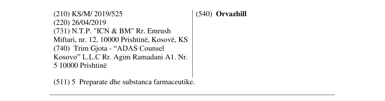 Zëri i markës Orvazhill në buletin