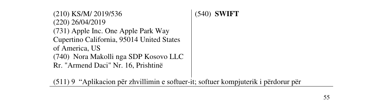 Zëri i markës SWIFT në buletin