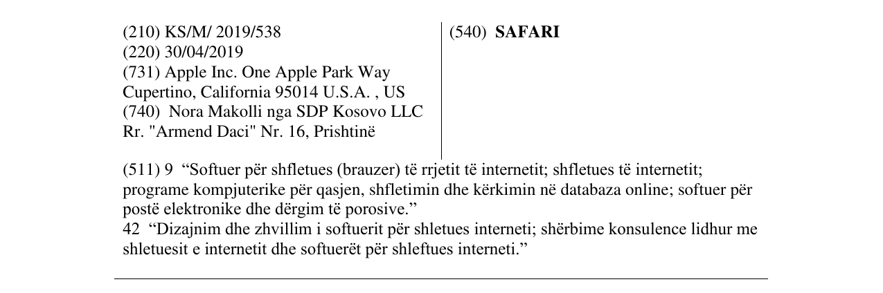 Zëri i markës SAFARI në buletin