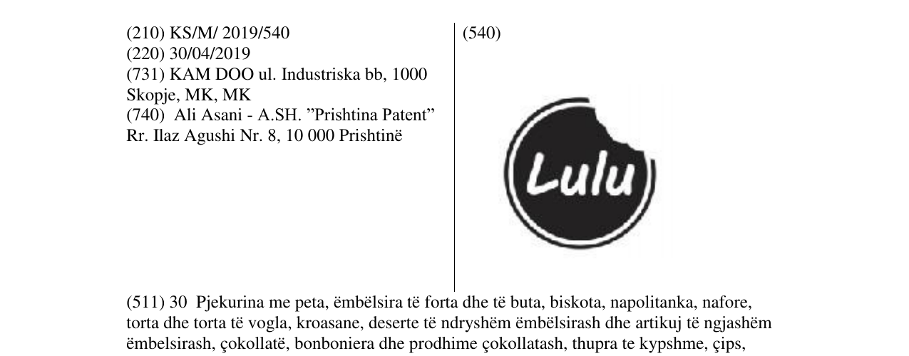 Zëri i markës Lulu në buletin