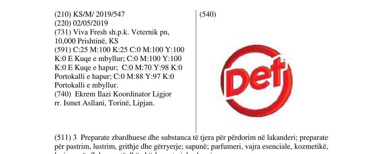 Zëri i markës Det në buletin