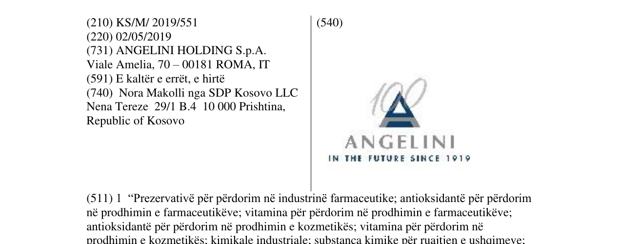 Zëri i markës ANGELINI në buletin