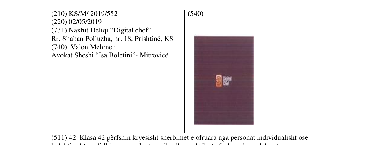 Zëri i markës Digital Chef në buletin