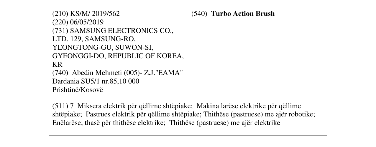 Zëri i markës Turbo Action Brush në buletin