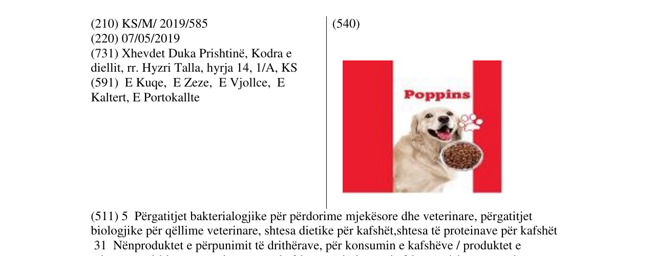 Zëri i markës Poppins në buletin