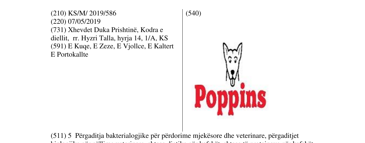 Zëri i markës Poppins në buletin