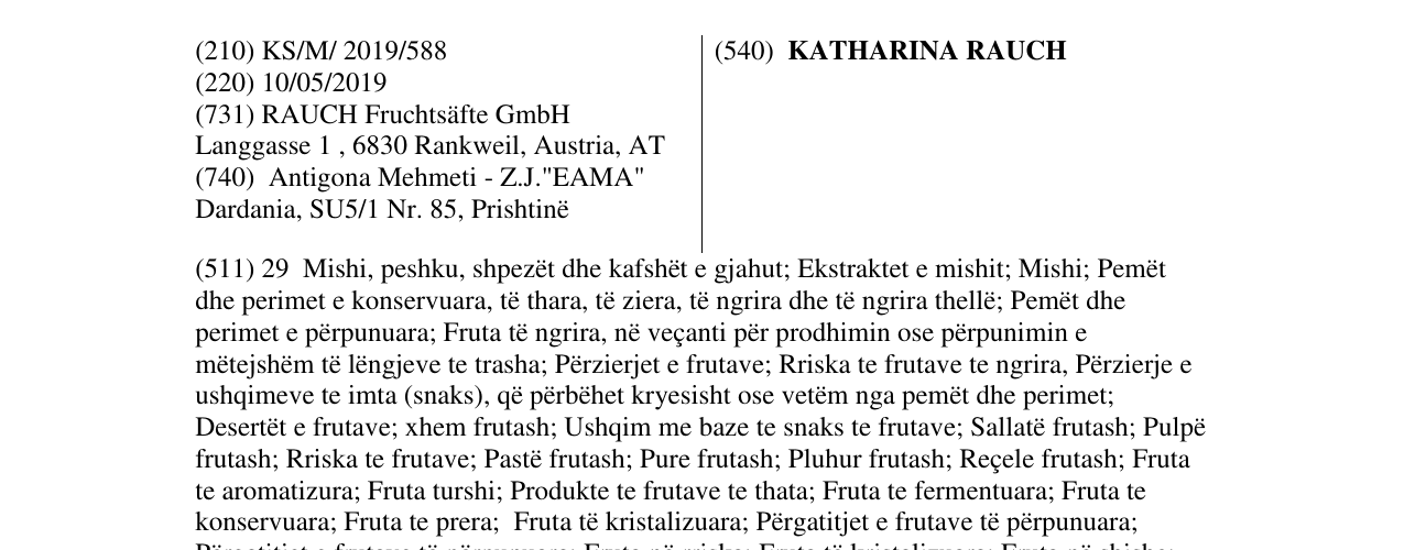 Zëri i markës KATHARINA RAUCH në buletin