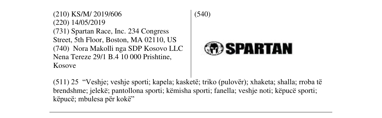 Zëri i markës SPARTAN në buletin