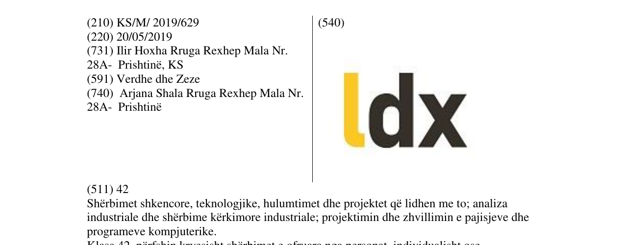 Zëri i markës Ldx në buletin