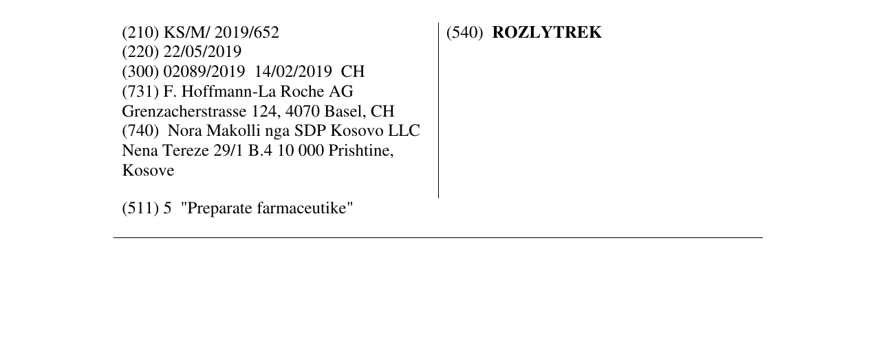 Zëri i markës ROZLYTREK në buletin