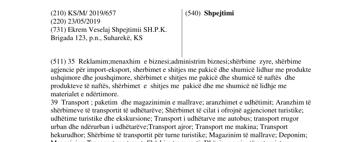 Zëri i markës Shpejtimi në buletin