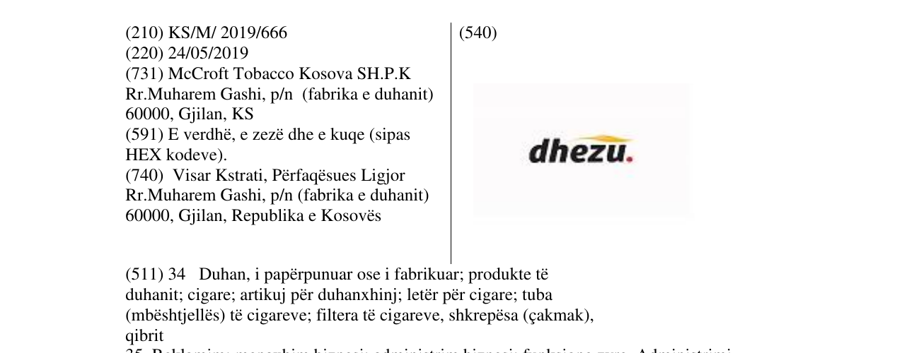 Zëri i markës dhezu. në buletin