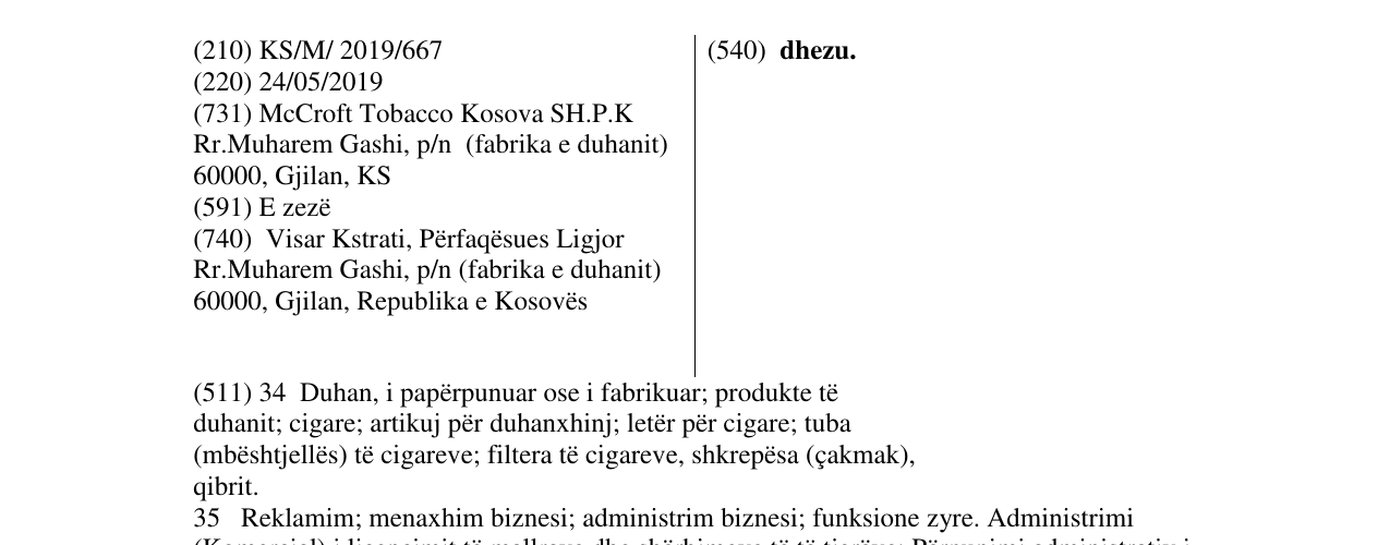 Zëri i markës dhezu. në buletin