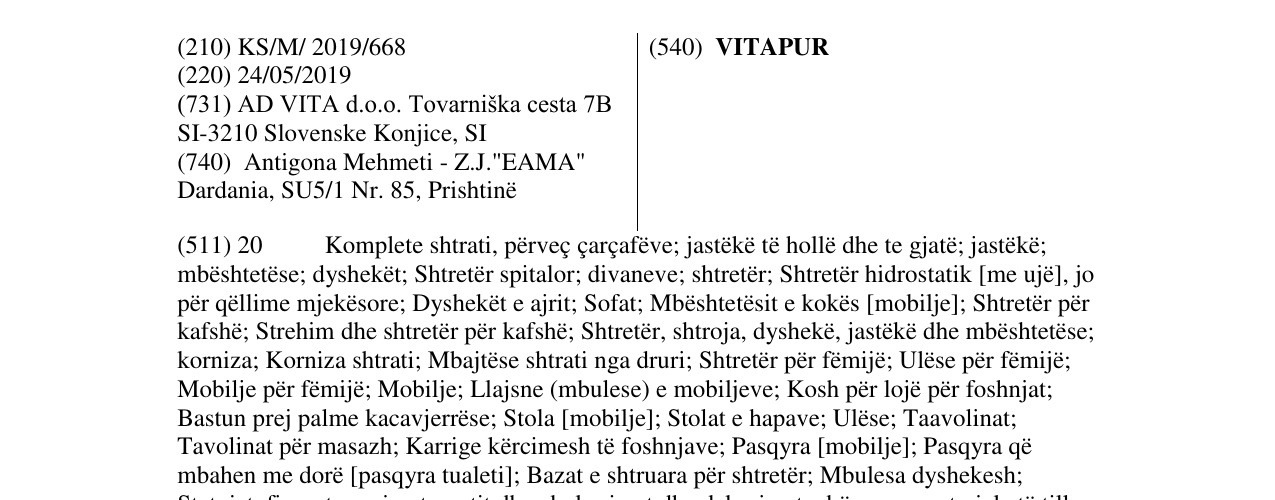 Zëri i markës VITAPUR në buletin