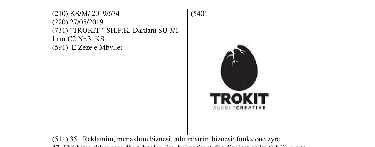 Zëri i markës TROKIT në buletin