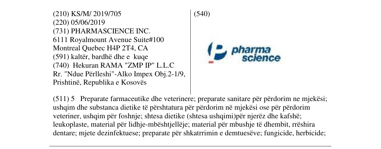 Zëri i markës PHARMASCIENCE në buletin