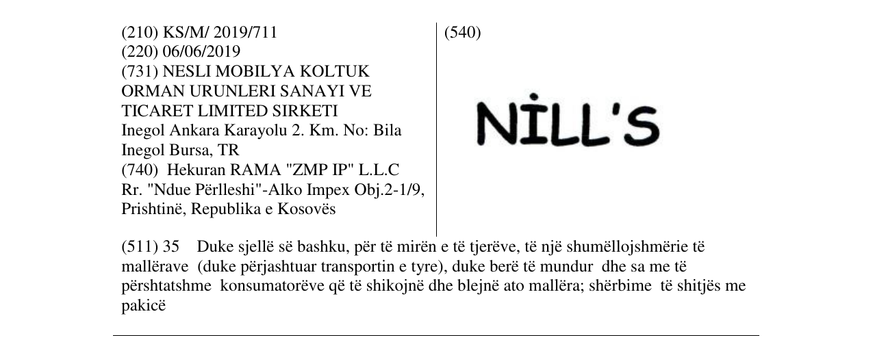 Zëri i markës NILL'S në buletin