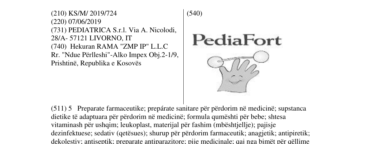 Zëri i markës PediaFort në buletin