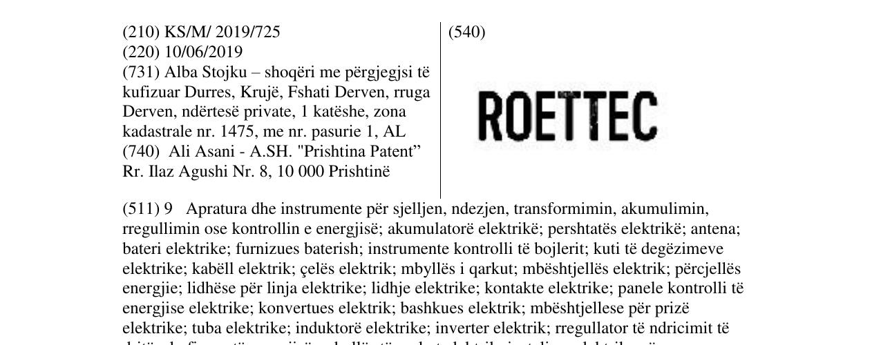 Zëri i markës ROETTEC në buletin