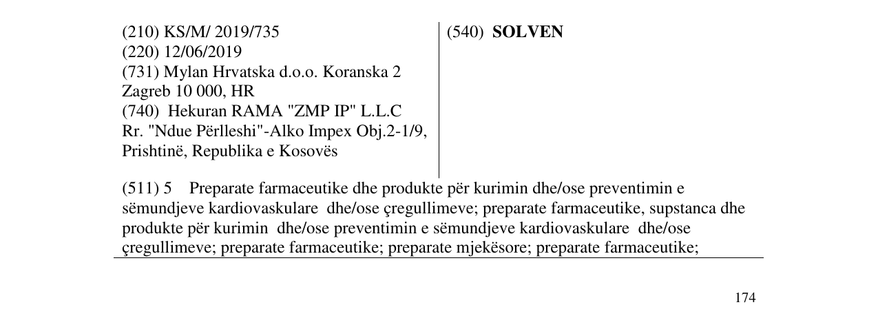 Zëri i markës SOLVEN në buletin