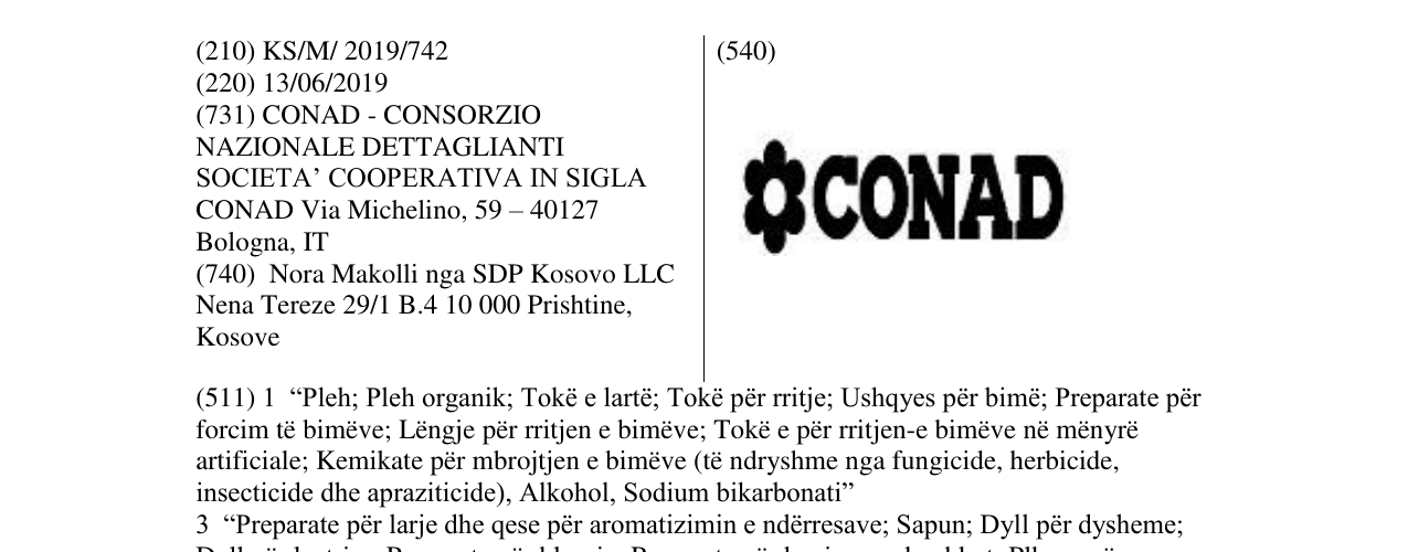 Zëri i markës CONAD në buletin