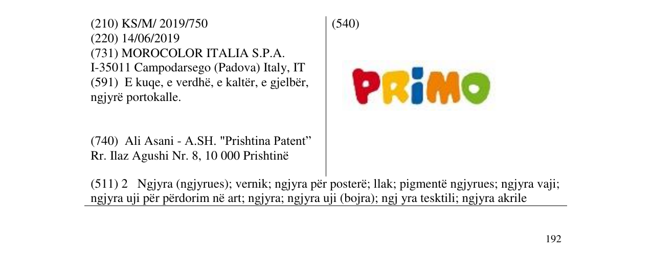 Zëri i markës PRIMO në buletin