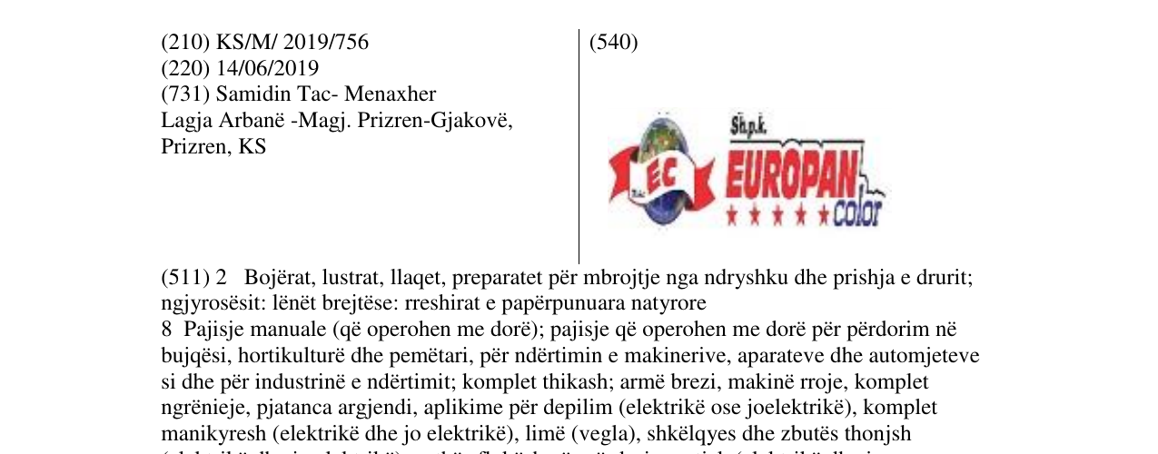 Zëri i markës Markë figurative në buletin