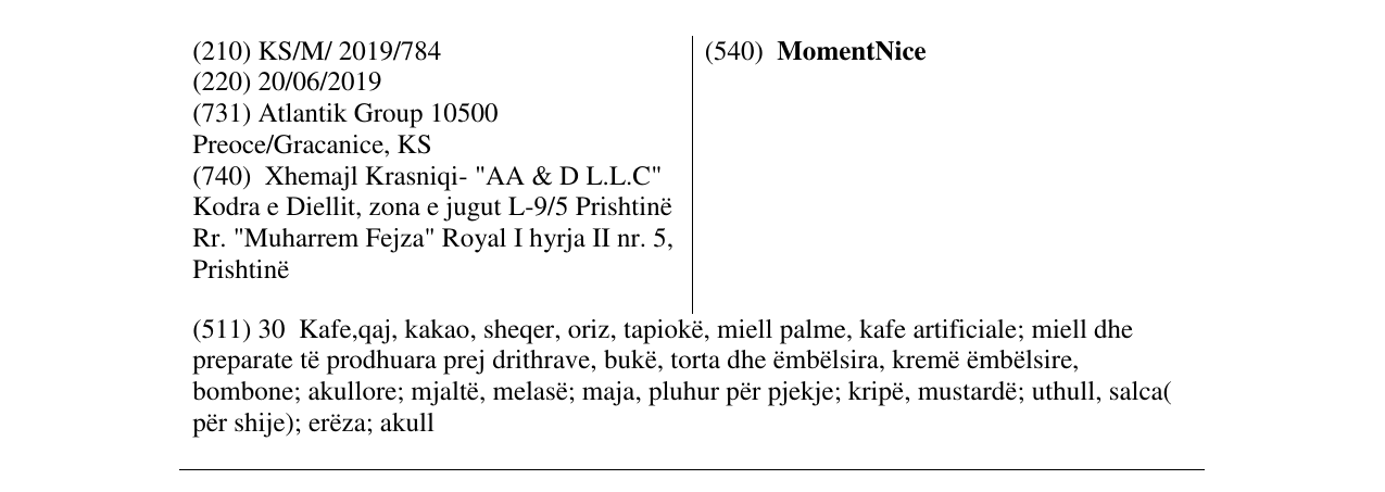 Zëri i markës MomentNice në buletin