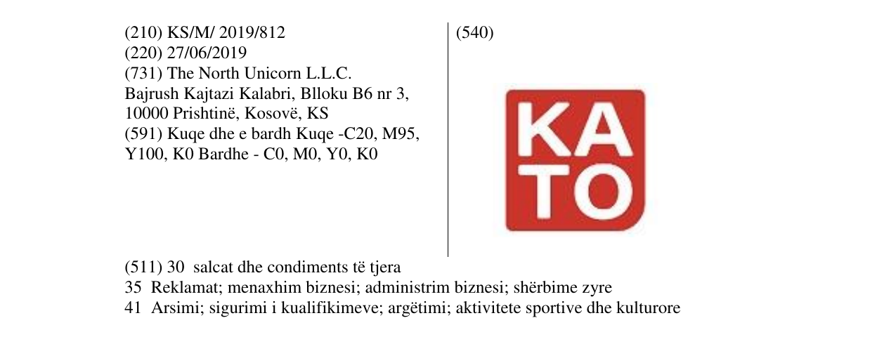 Zëri i markës KATO në buletin