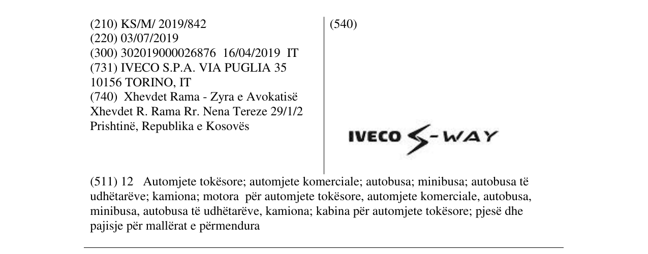 Zëri i markës IVECO S-WAY në buletin