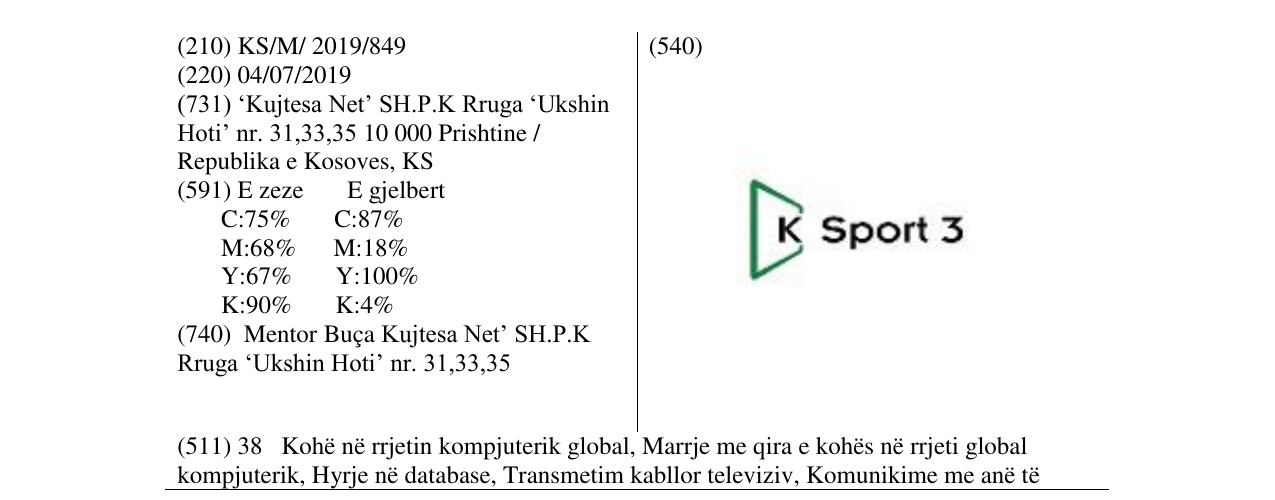 Zëri i markës Sport 3 në buletin