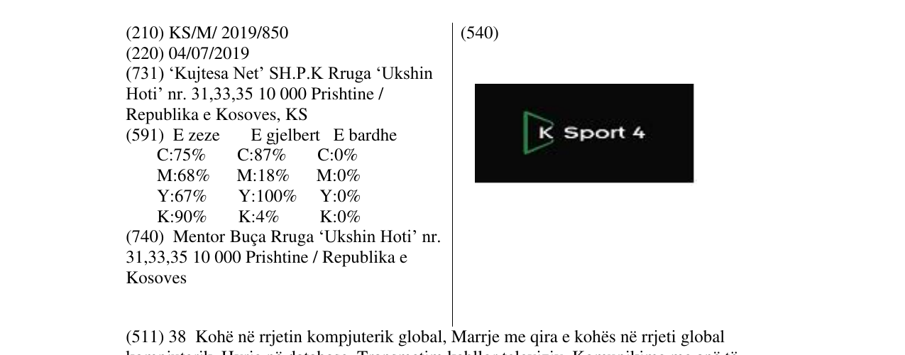 Zëri i markës Sport 4 në buletin
