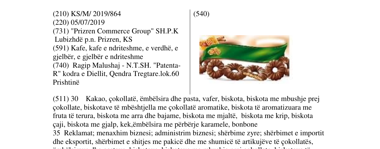 Zëri i markës Markë figurative në buletin