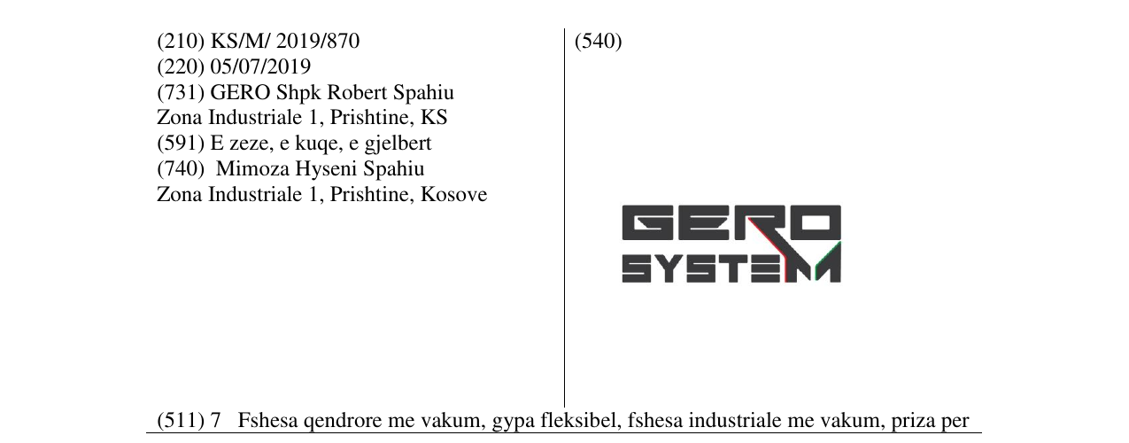 Zëri i markës GERO SYSTEM në buletin