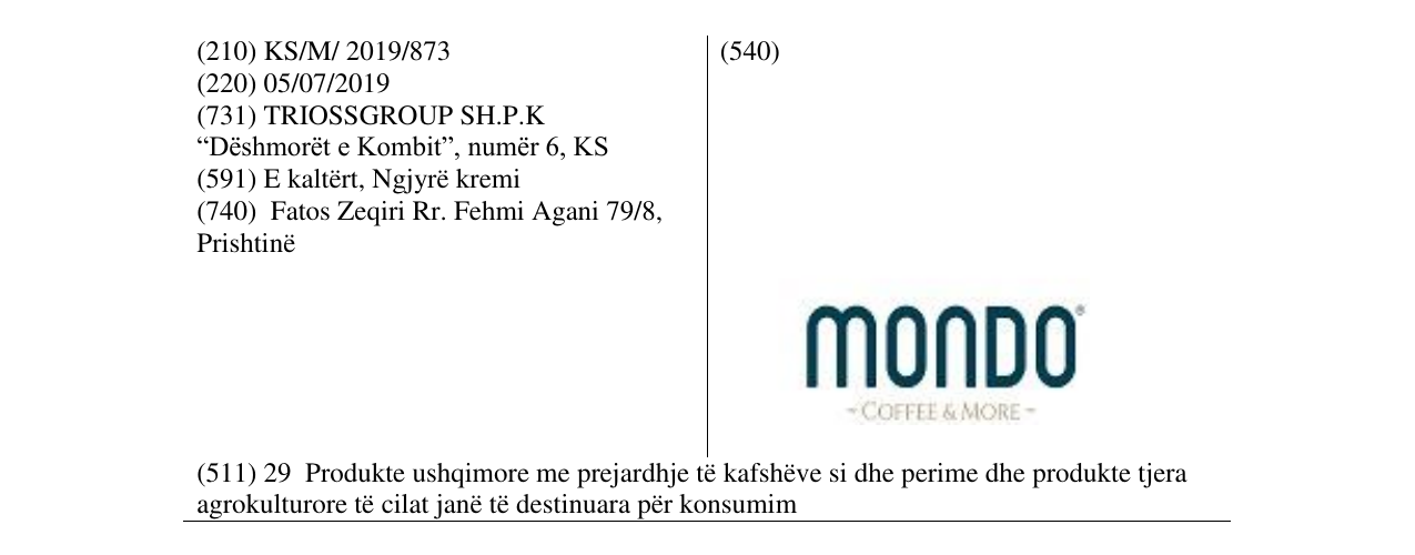 Zëri i markës mondo në buletin