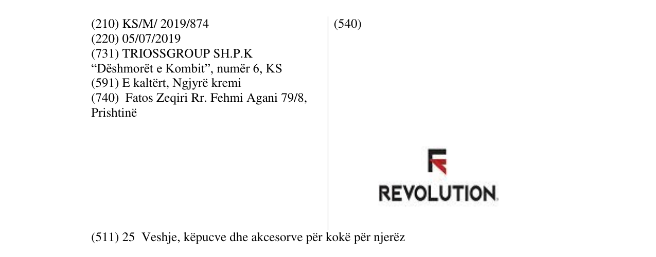 Zëri i markës REVOLUTION në buletin