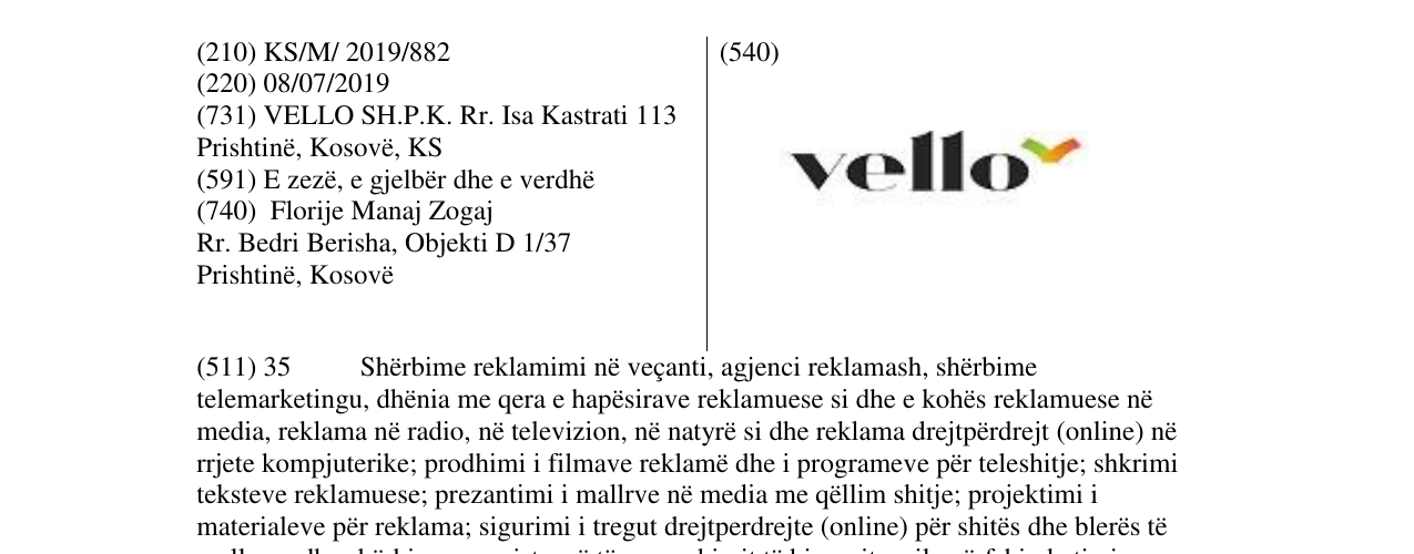 Zëri i markës vello në buletin