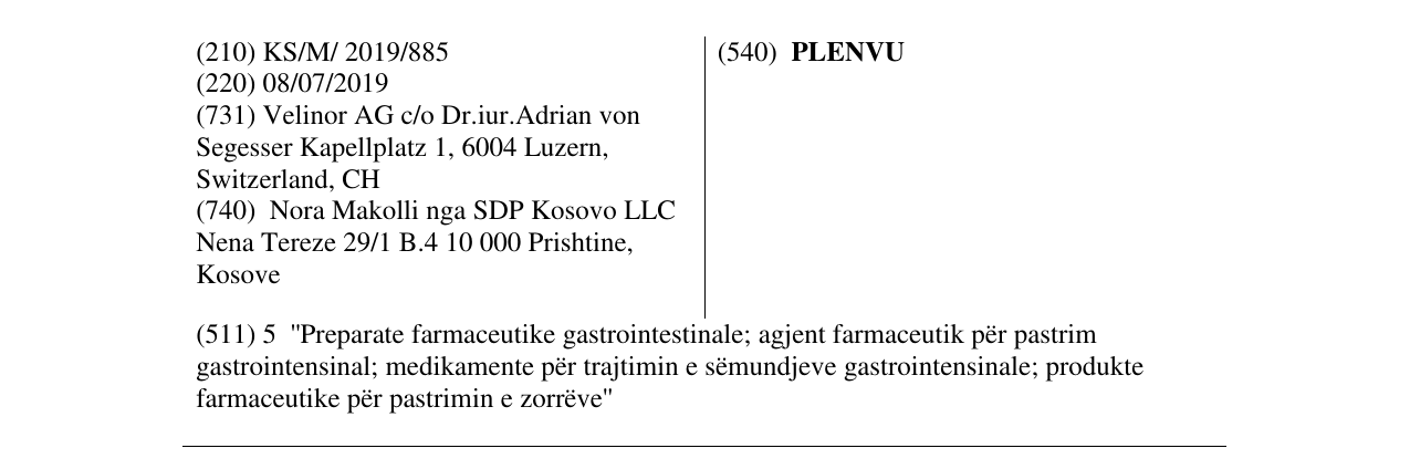Zëri i markës PLENVU në buletin