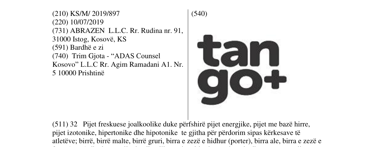 Zëri i markës tango+ në buletin
