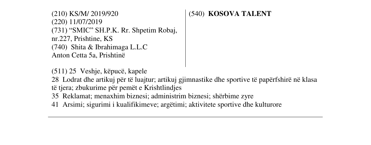 Zëri i markës KOSOVA TALENT në buletin