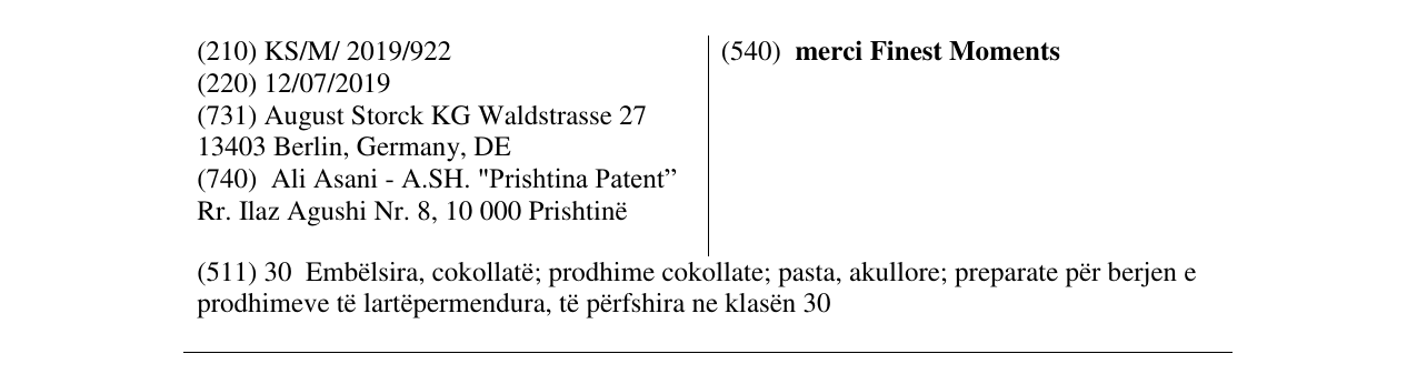 Zëri i markës merci Finest Moments në buletin