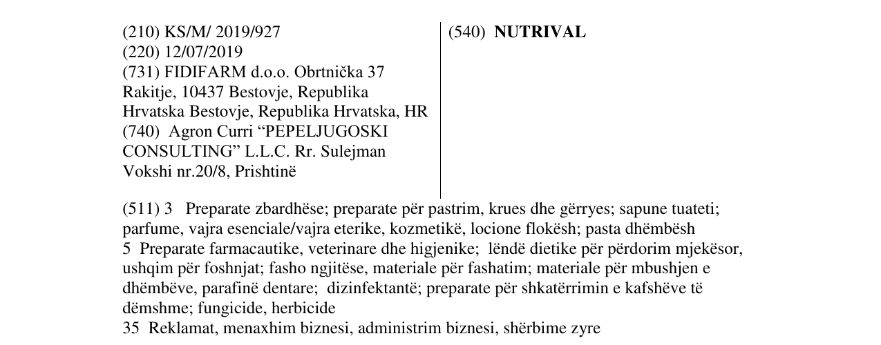 Zëri i markës NUTRIVAL në buletin