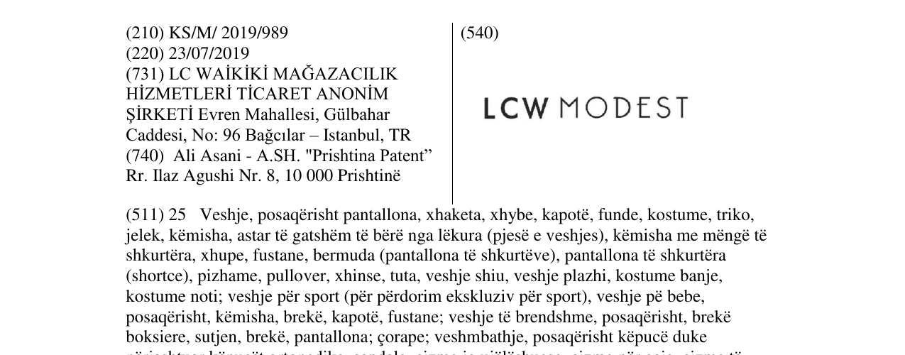 Zëri i markës LCW MODEST në buletin