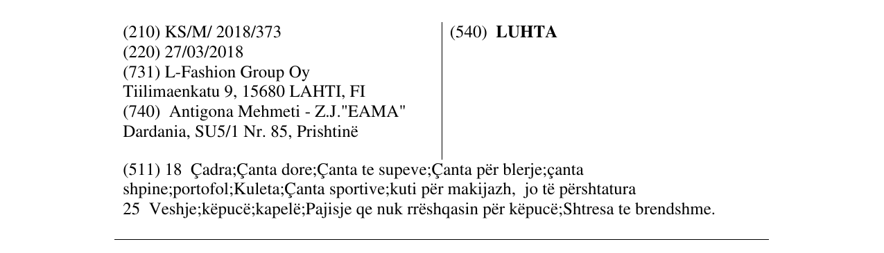 Zëri i markës LUHTA në buletin